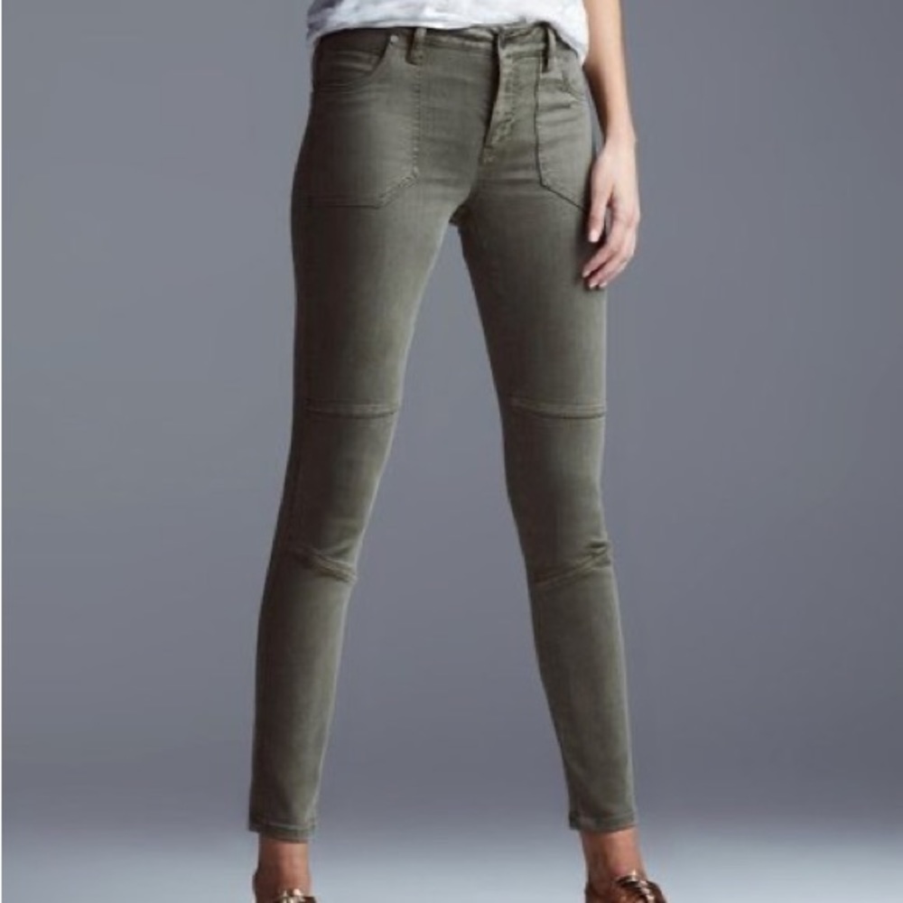 Liverpool Los Angeles Moto Cargo Army Green Skinny Denim Jeans
